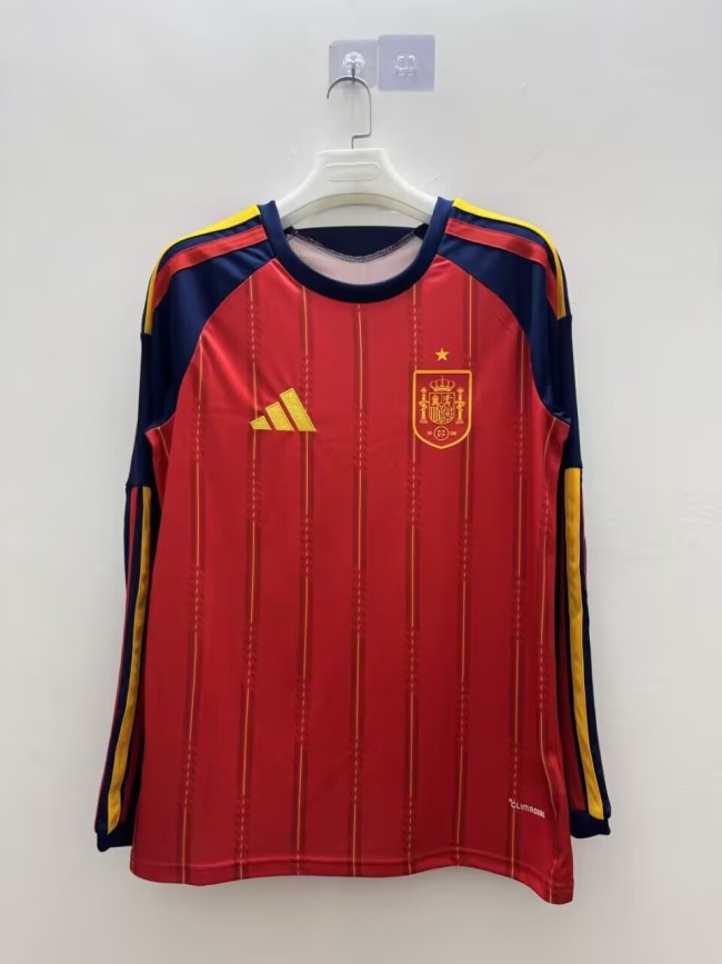 26-27 Spain Home Fans Long Sleeves Soccer Jersey