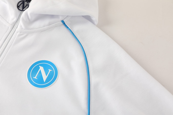 25-26 Napoli White Hoodie Jacket Tracksuit