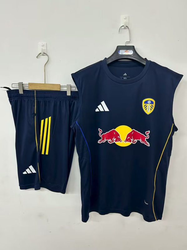 25-26 Leeds United Dark Blue Tank top and shorts suit