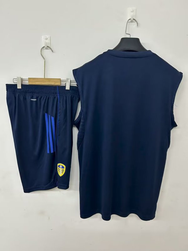 25-26 Leeds United Dark Blue Tank top and shorts suit