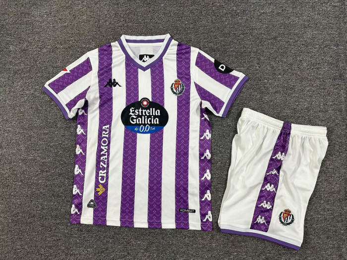 25-26 Valladolid Home Kids Soccer Jersey