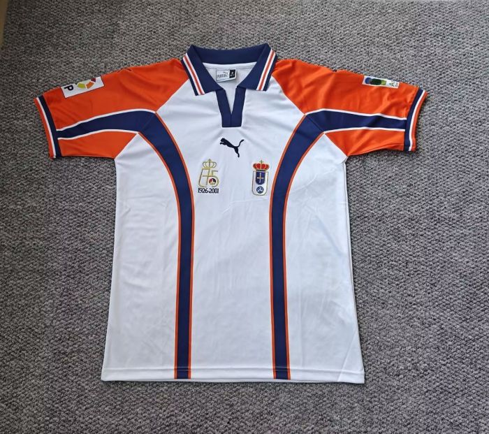 2001-2002 Real Oviedo Away Retro Soccer Jersey*带臂章