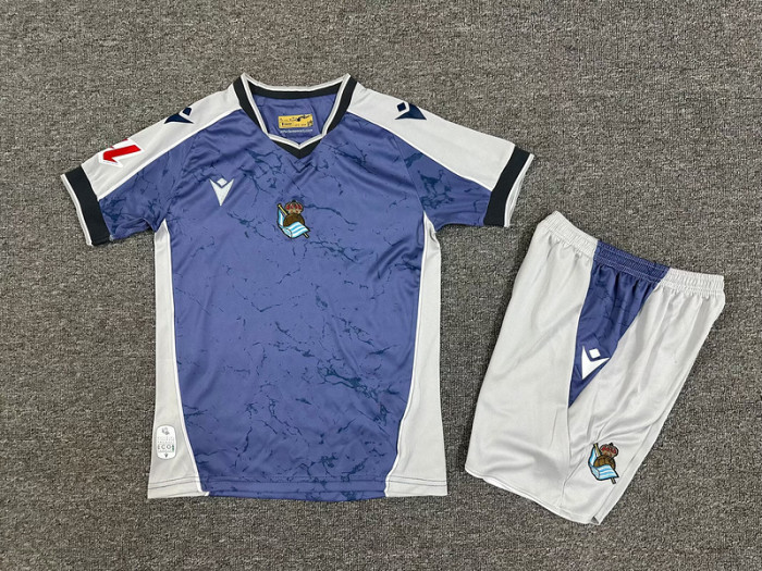25-26 Real Sociedad Away Kids Soccer Jersey