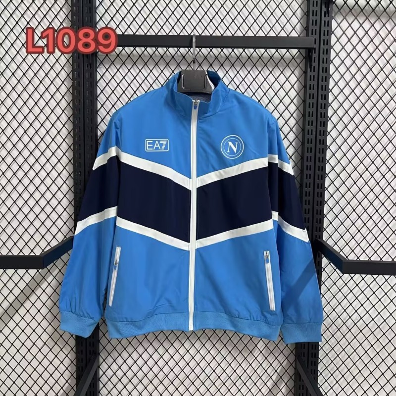 25-26 Napoli Blue & White Windbreaker Soccer Jersey