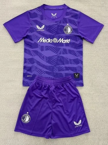 25-26 Feyenoord Purple Goalkeeper Kids Soccer Jersey