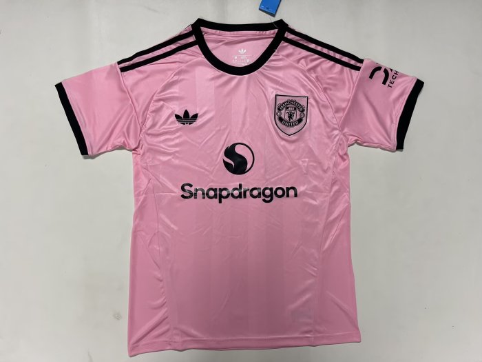 25-26 Man Utd Pink Goalkeeper Fans Soccer Jersey