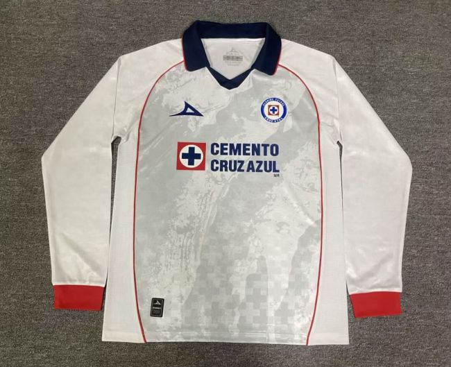 25-26 Cruz Azul White Player Version Long Sleeves Soccer Jersey