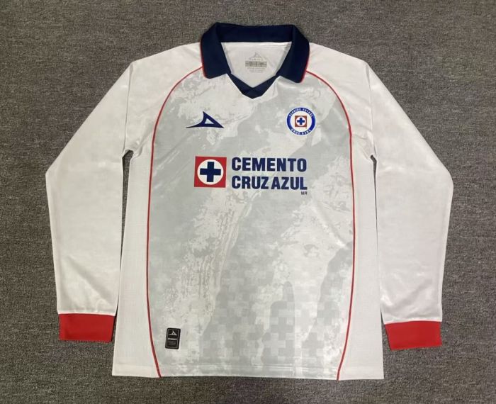 25-26 Cruz Azul White Player Version Long Sleeves Soccer Jersey