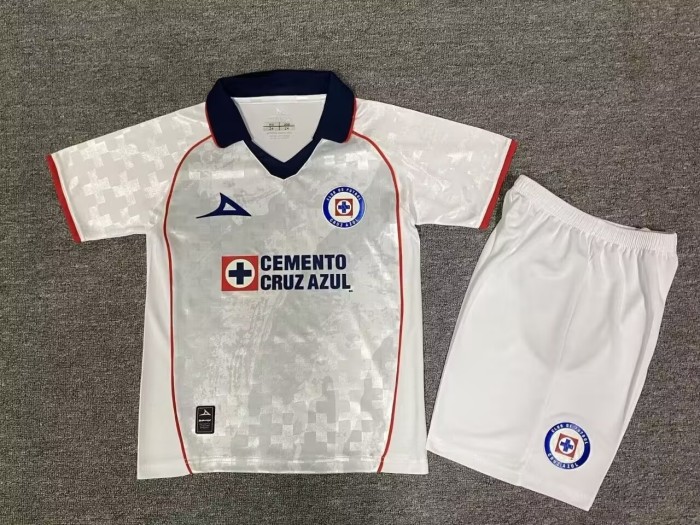 25-26 Cruz Azul White Kids Soccer Jersey