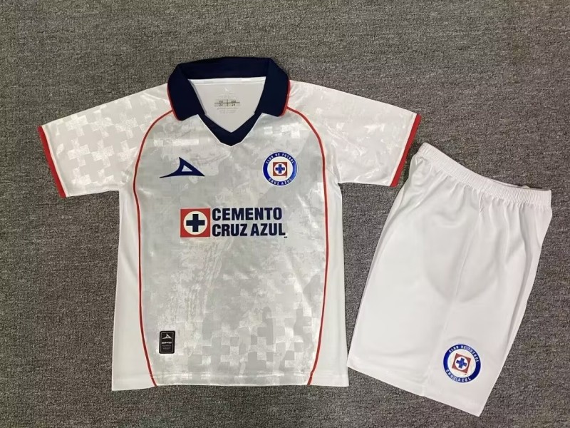 25-26 Cruz Azul White Kids Soccer Jersey