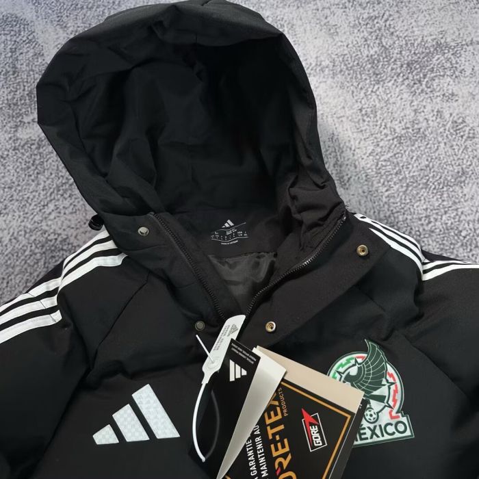 25-26 Mexico Black Hooded Cotton Coat #棉衣
