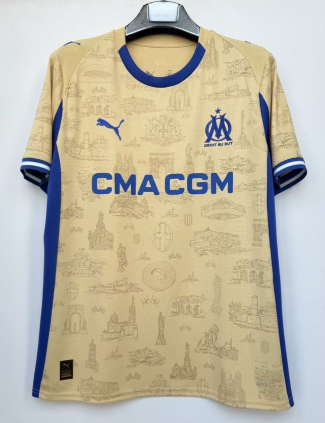 25-26 Marseille Earthy Yellow Fans Soccer Jersey