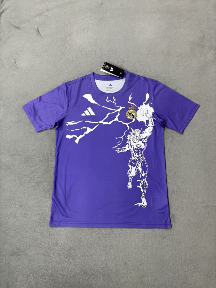 25-26 RMA & Marvel Joint Edition Fans Purple Training shirts