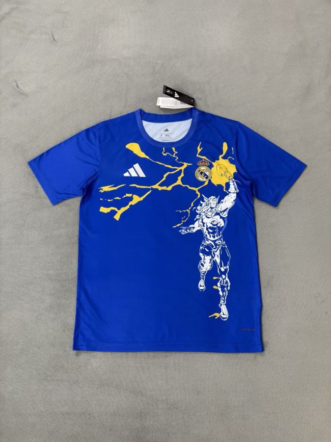 25-26 RMA & Marvel Joint Edition Fans Royal Blue Training shirts