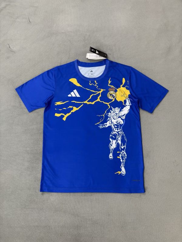 25-26 RMA & Marvel Joint Edition Fans Royal Blue Training shirts