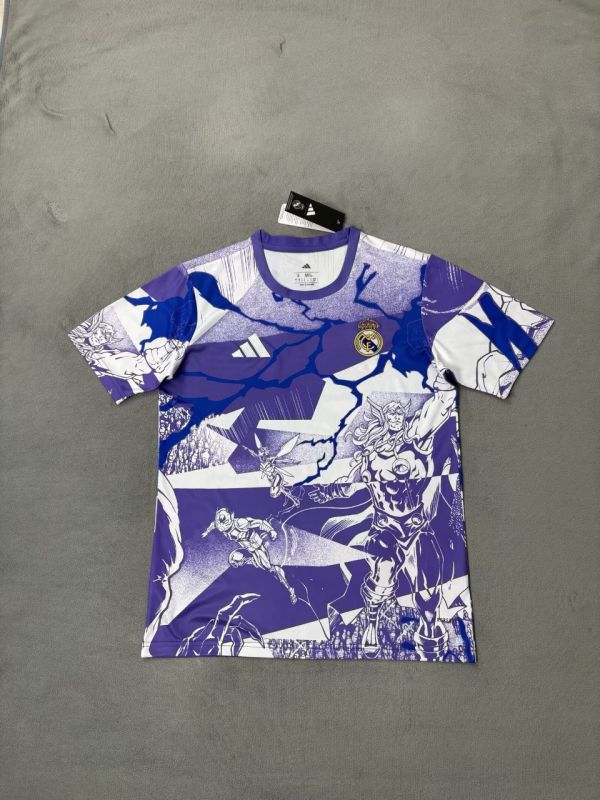 25-26 RMA & Marvel Joint Edition Fans Purple Training shirts