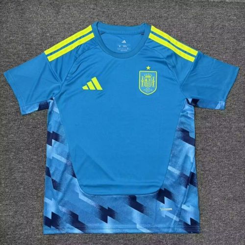 26-27 Spain Blue Goalkeeper Fans Soccer Jersey