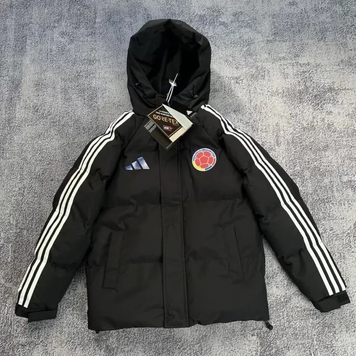 25-26 Colombia Black Hooded Cotton Coat #棉衣