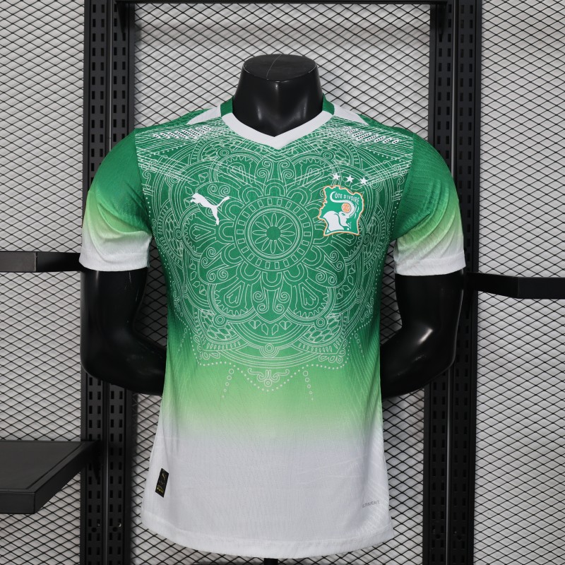 26-27 Ivory Coast Green Player Version Soccer Jersey