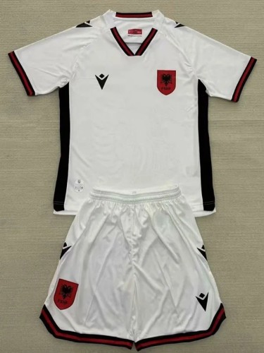 25-26 Albania Away Kids Soccer Jersey