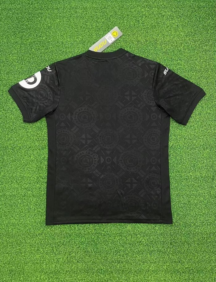 25-26 Wolves Black Goalkeeper Fans Soccer Jersey