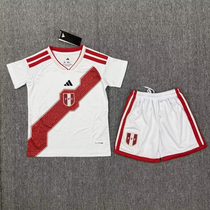 26-27 Peru Home Kids Soccer Jersey