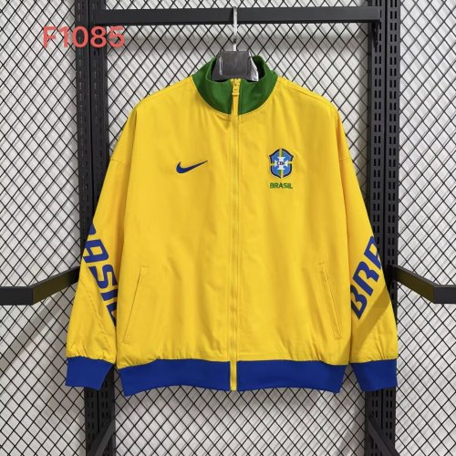 25-26 Brazil Yellow Retro Windbreaker