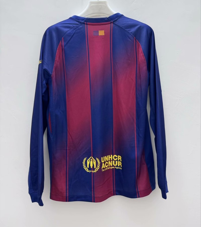25-26 BAR Home Long Sleeve Fans Soccer Jersey