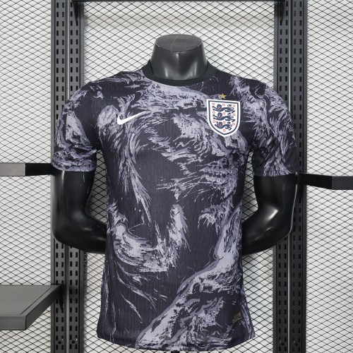 26-27 England Black Grey Player Version Soccer Jersey