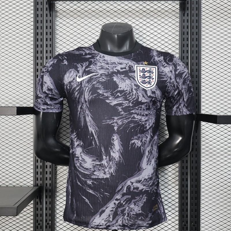26-27 England Black Grey Player Version Soccer Jersey