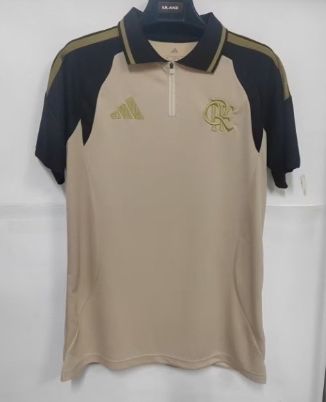 26-27 Flamengo Beige Polo Short Sleeve