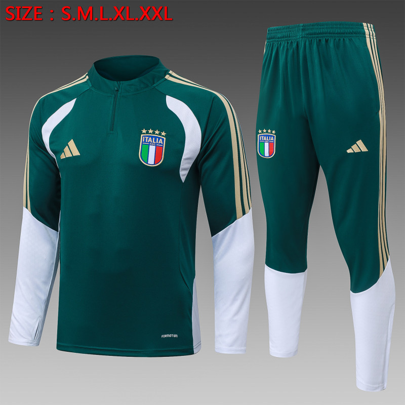 26-27 Italy Green Half Pull Tracksuit (半拉链)