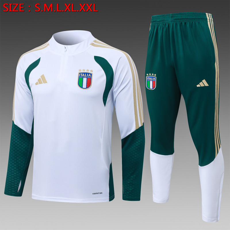 26-27 Italy White Half Pull Tracksuit (半拉链)