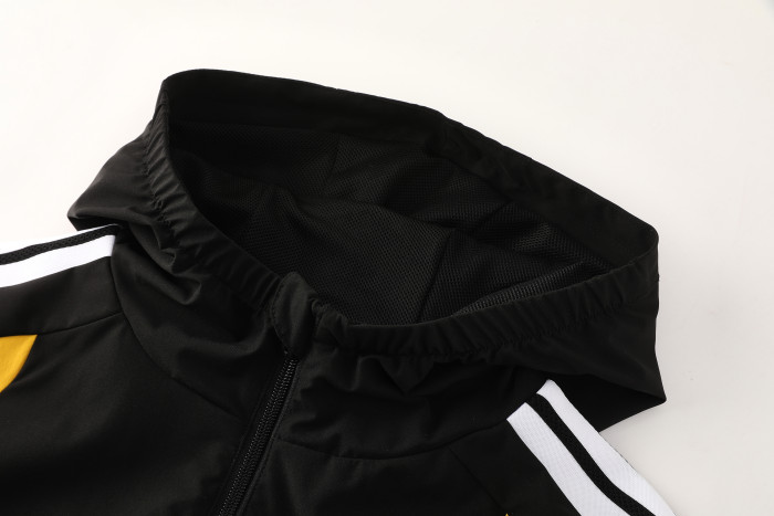 25-26 Germany Black Hoodie Jacket Tracksuit