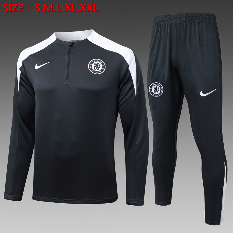25-26 CHE Dark Gray Half Pull Tracksuit (半拉链)