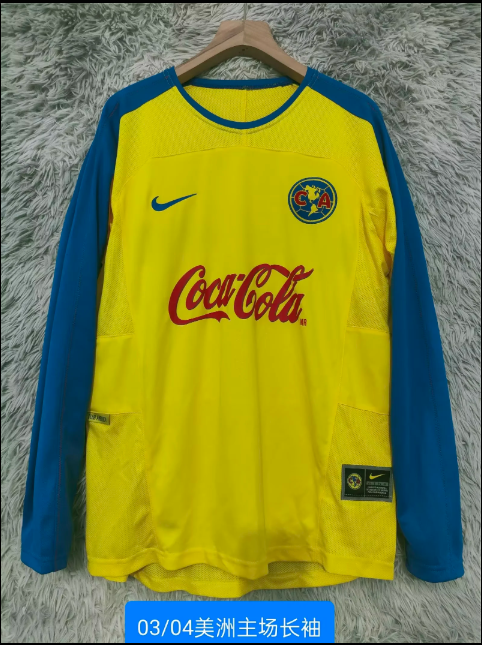2003-04 Club America Home Long Sleeve Retro Soccer Jersey (长袖)