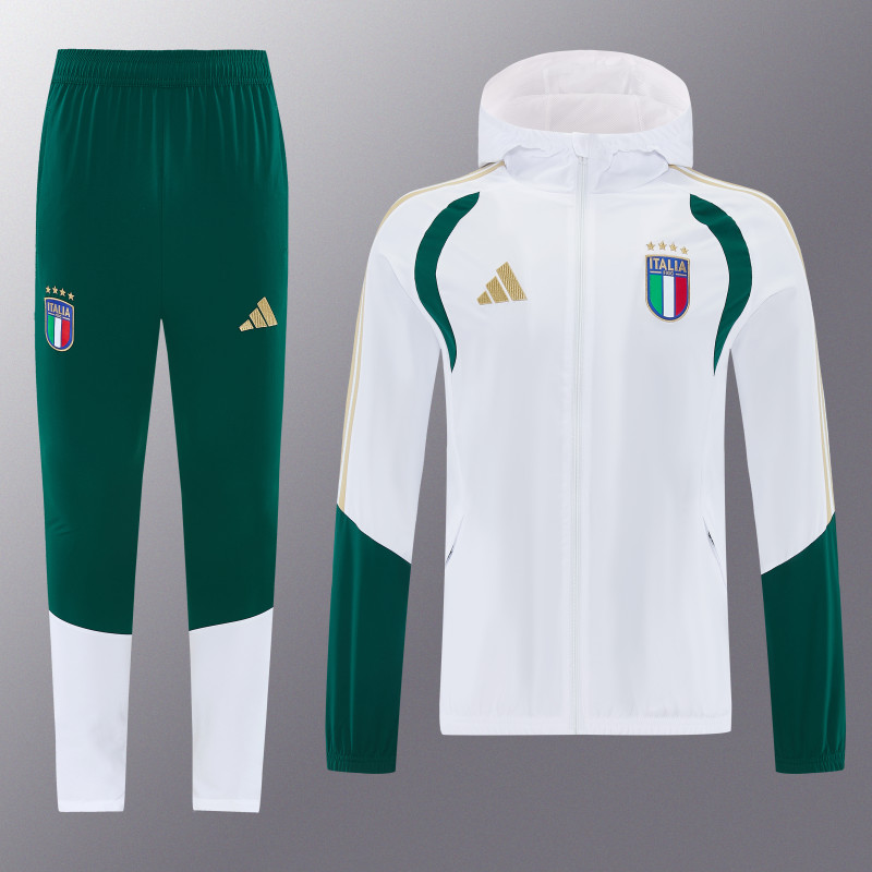 26-27 Italy White Windbreaker Hoodie Tracksuit