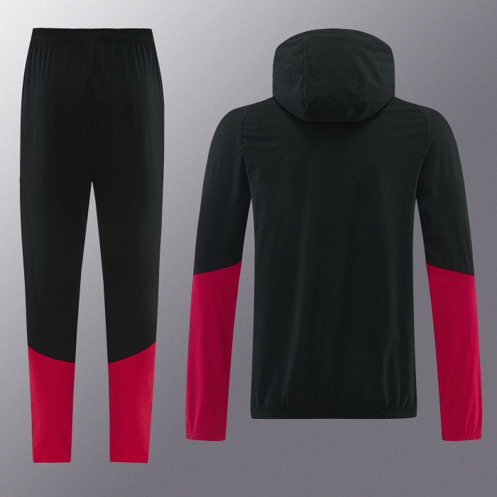 25-26 Belgium Black Windbreaker Hoodie Tracksuit