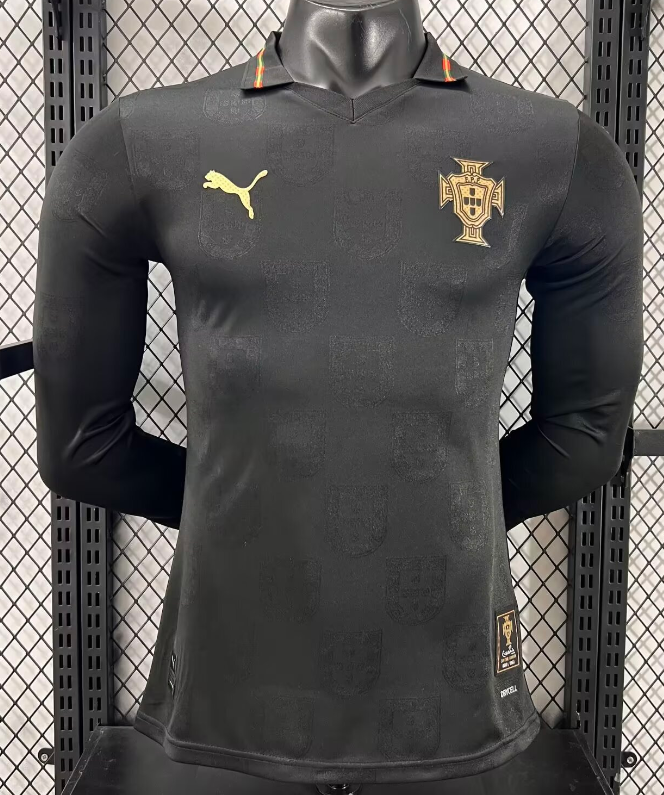 25-26 Portugal Black Special Edition Long Sleeve Player Version Soccer Jersey (长袖球员)