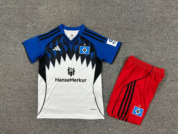 25-26 Hamburg SV Home Kids Soccer Jersey