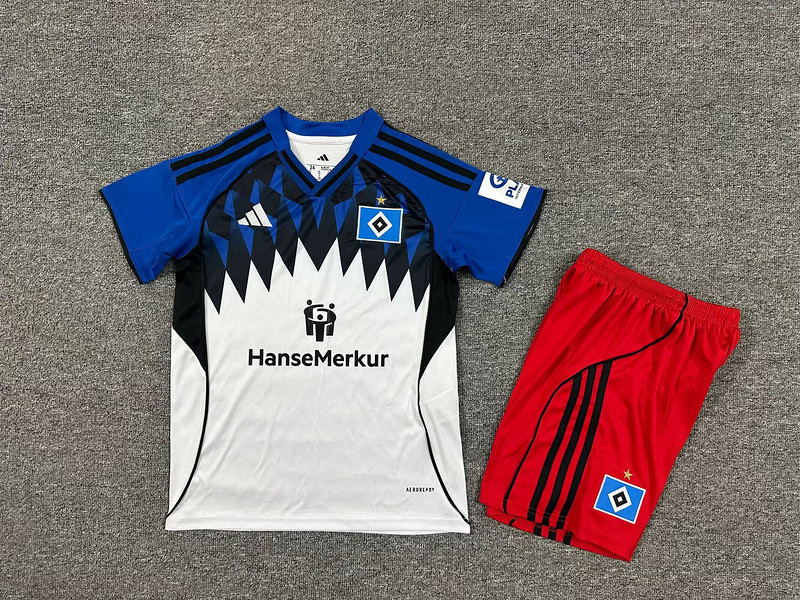 25-26 Hamburg SV Home Kids Soccer Jersey