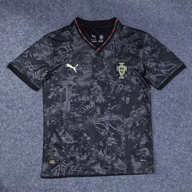 25-26 Portugal Black Training shirts (V领)