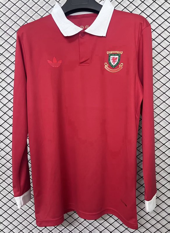 26-27 Wales Anniversary Edition Fans Long Sleeves Soccer Jersey