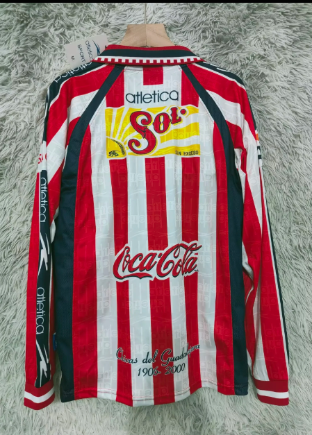 1999-2000 Chivas Home Retro Long Sleeves Soccer Jersey