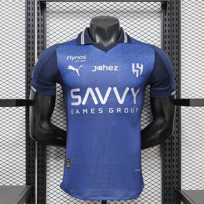25-26 Al-Hilal Dark Blue Polo Player Version Soccer Jersey
