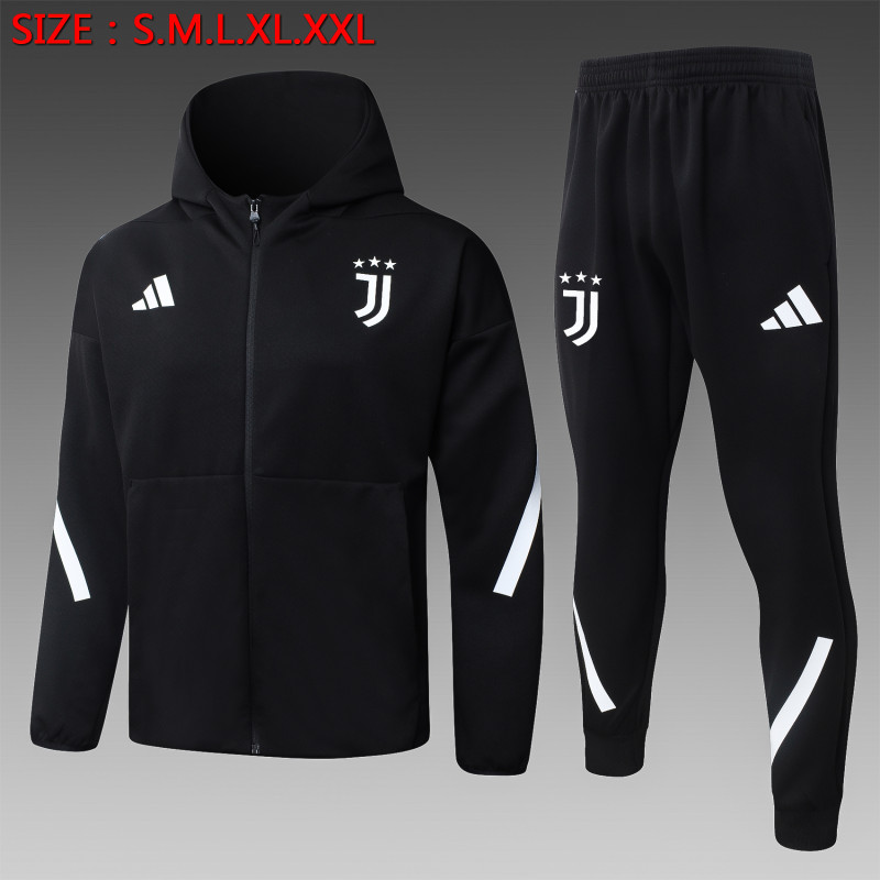 25-26 JUV Black Hoodie Tracksuit (卫衣套装)