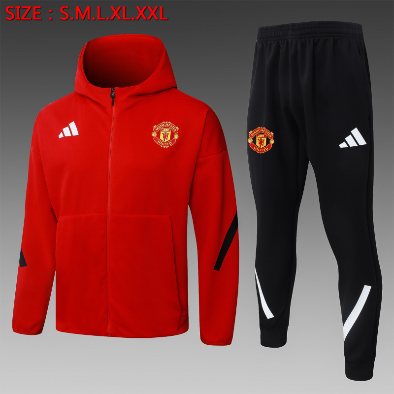 25-26 Man Utd Red Hoodie Tracksuit (卫衣套装)