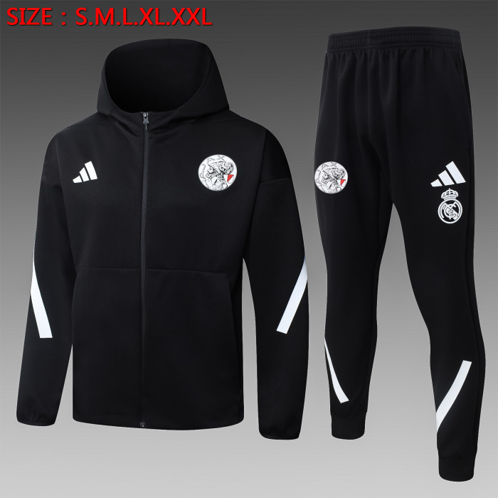 25-26 Ajax Black Hoodie Tracksuit (卫衣套装)