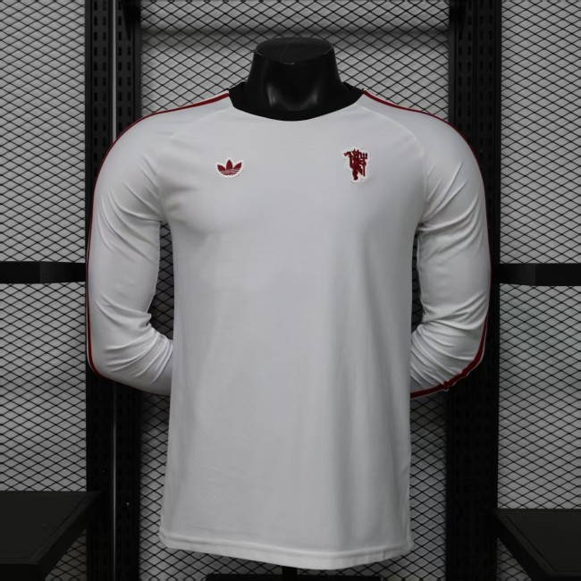 26-27 Man Utd White Long Sleeve Player Version Soccer Jersey (长袖球员)
