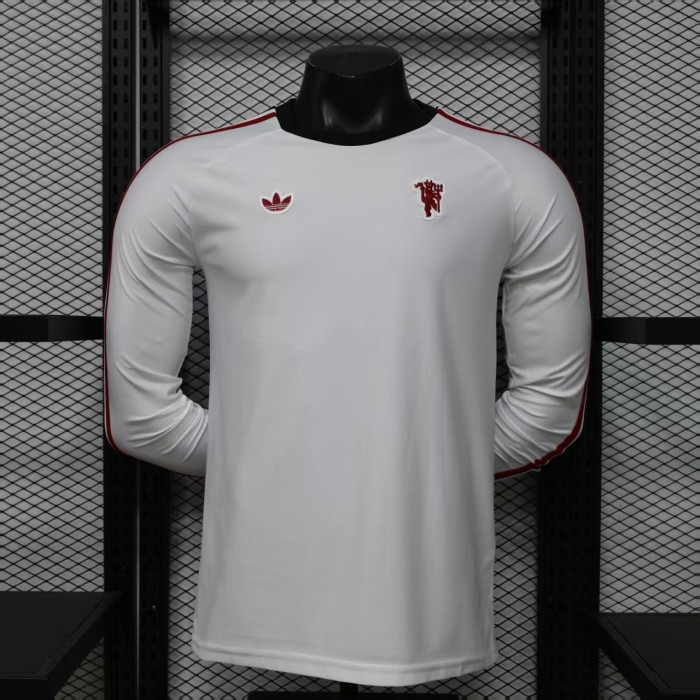 26-27 Man Utd White Long Sleeve Player Version Soccer Jersey (长袖球员)